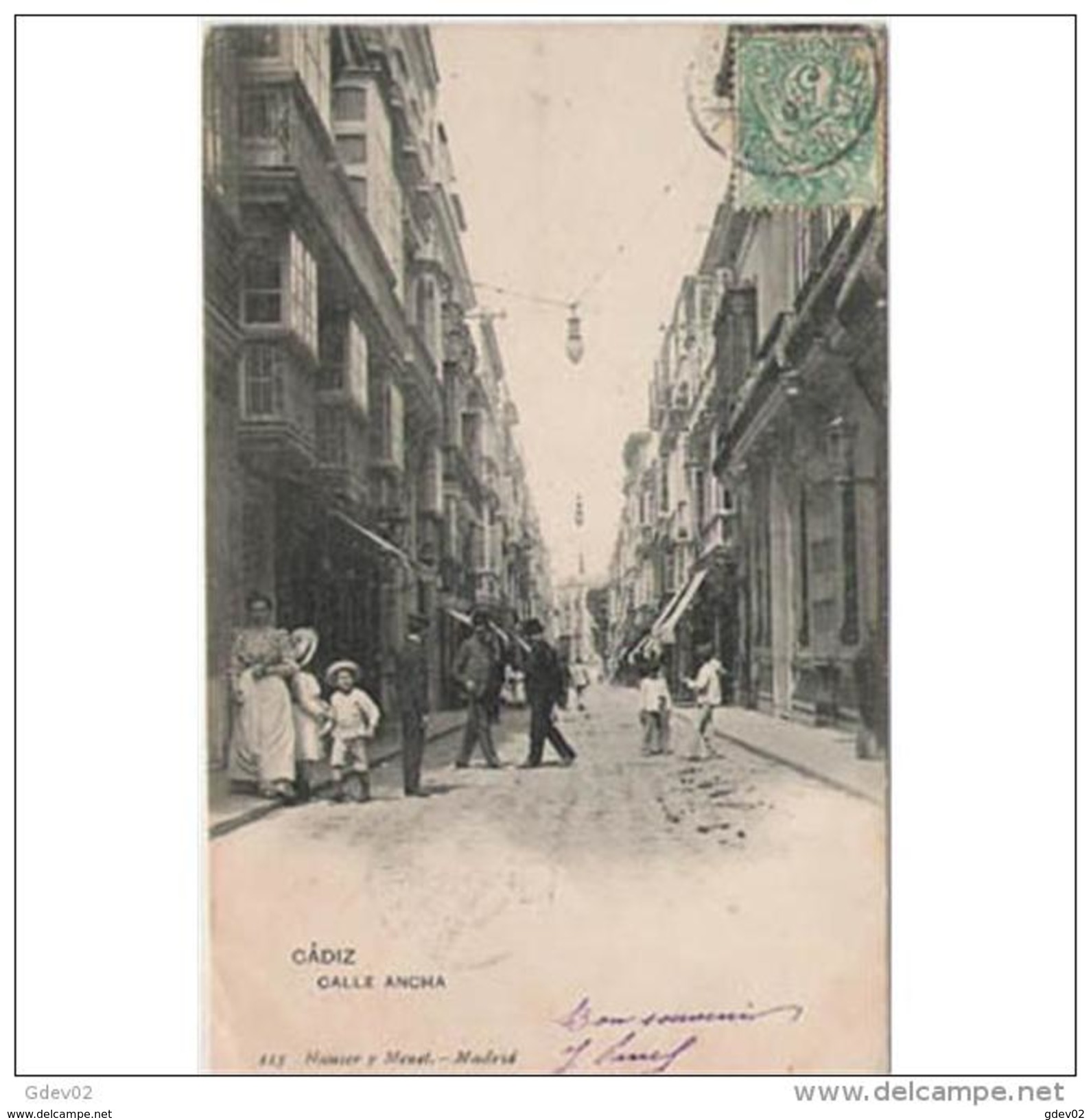 CDZTP4350CPA-LFTM5418TNGRUF.Tarjeta Postal DE CADIZ.Edificios,NIÑOS,persona En CALLE ANCHA De CADIZ.Circulada.CCLD - Grupo De Niños Y Familias