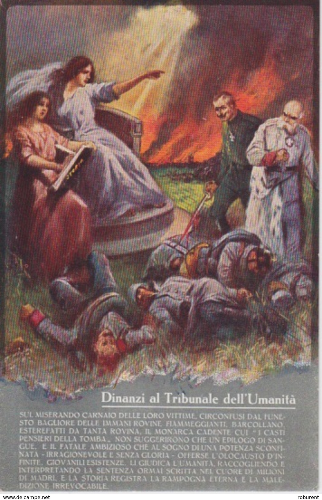 CARTOLINA   - DINANZI AL TRIBUNALE DELL'UMANITA' - Guerra 1914-18