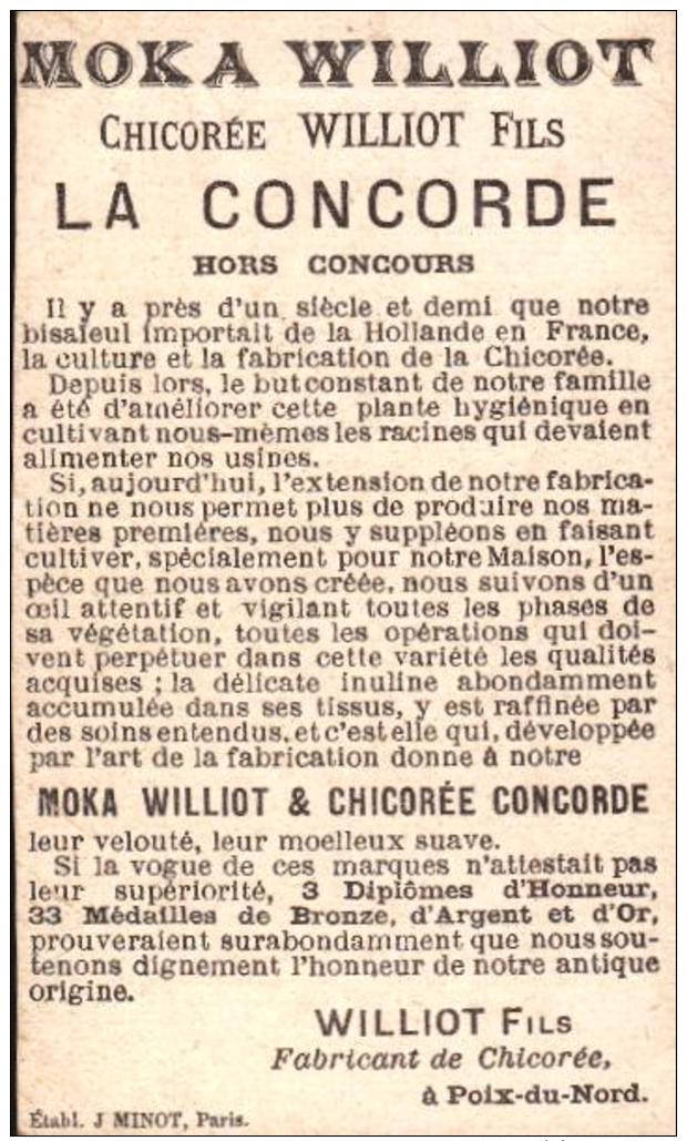 5 Chromo - Chicorée  - Moka  Williot - La Concorde - Bill-593 - R/V