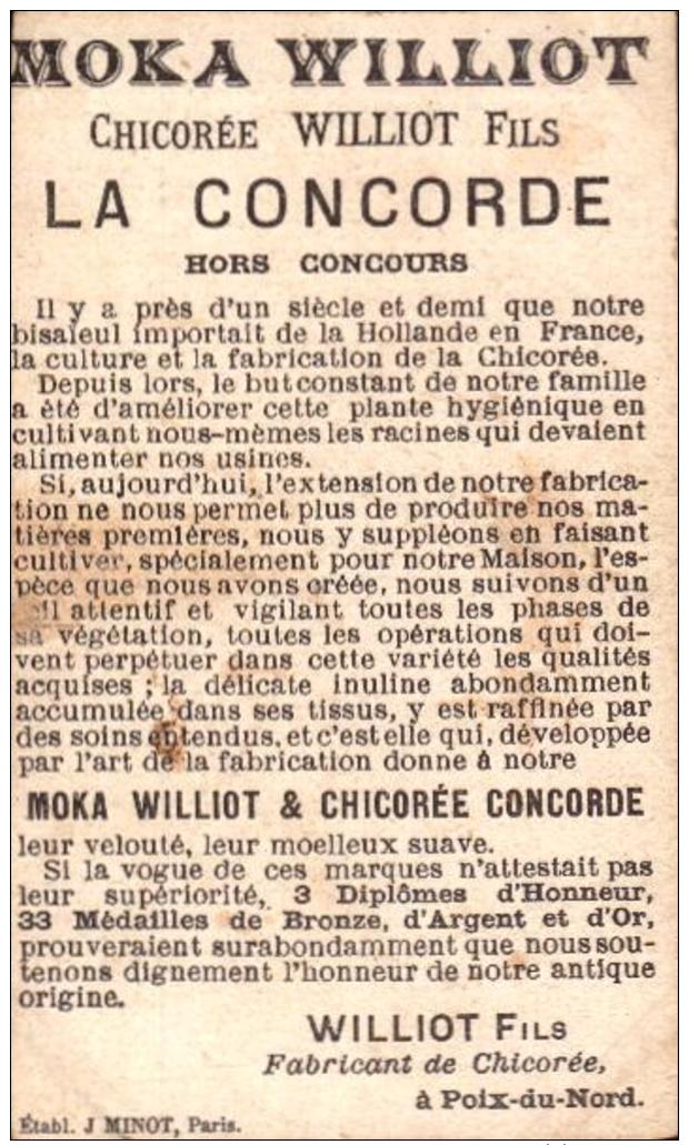 5 Chromo - Chicorée  - Moka  Williot - La Concorde - Bill-593 - R/V