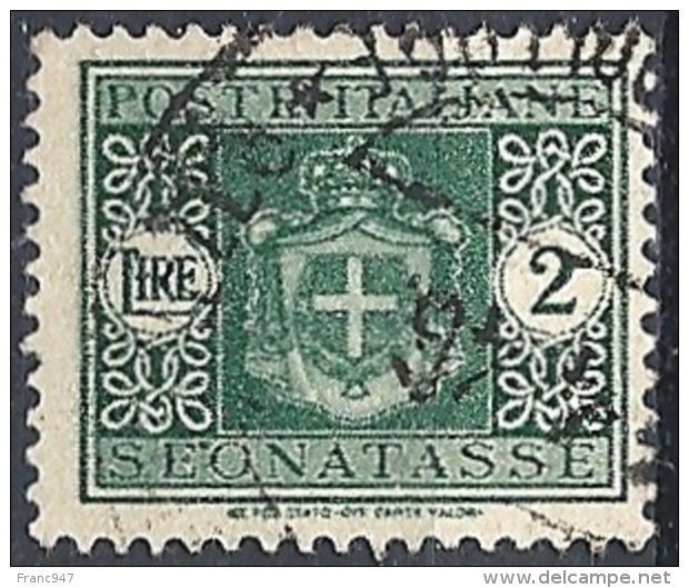 Italia, 1945 Stemma Senza Fasci, 2L Verde Senza F # Michel 59 - Scott J50 - Sassone Tx93 - Taxe