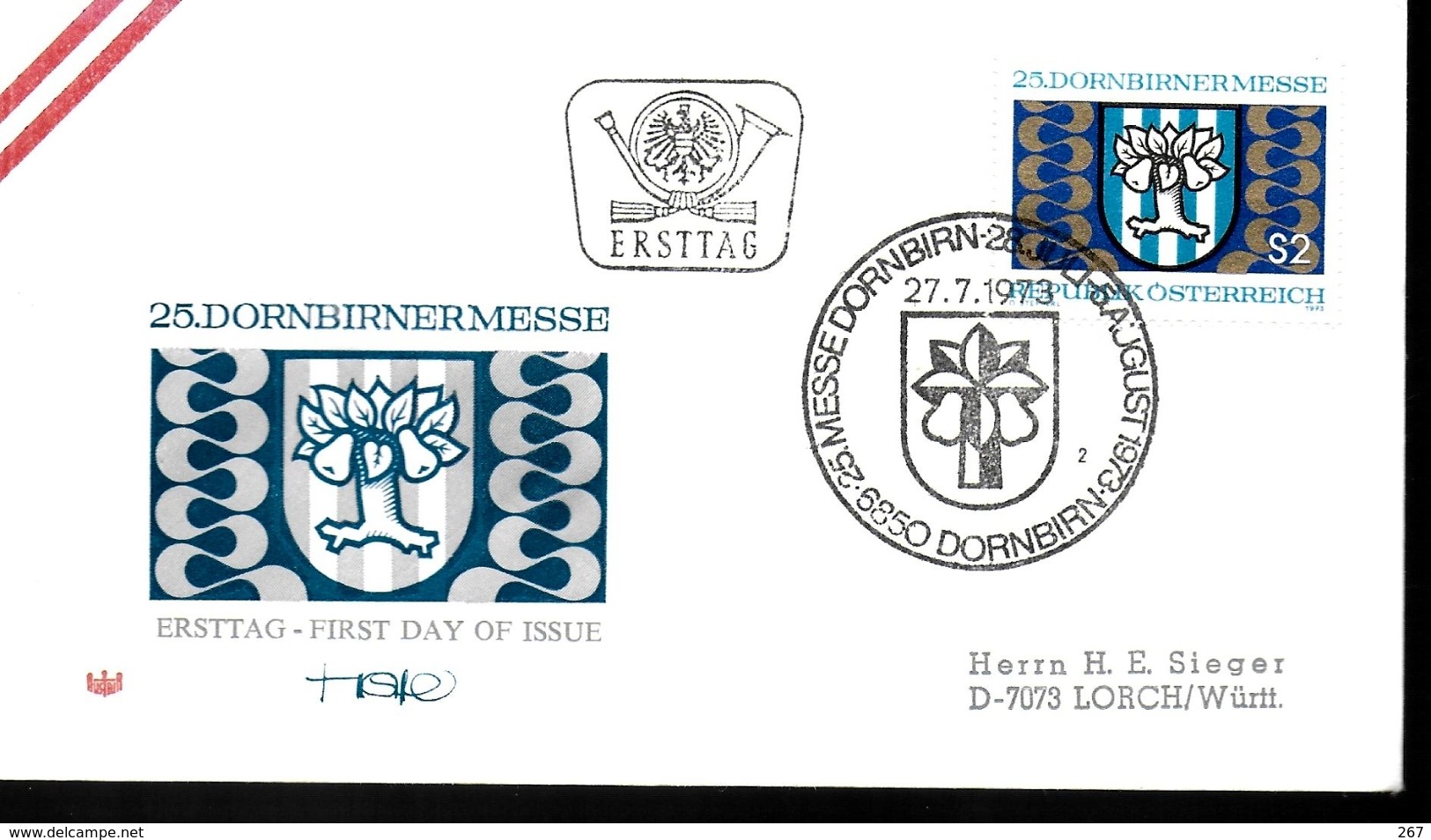 AUTRICHE  FDC 1973  Foire De Dornbirn - FDC