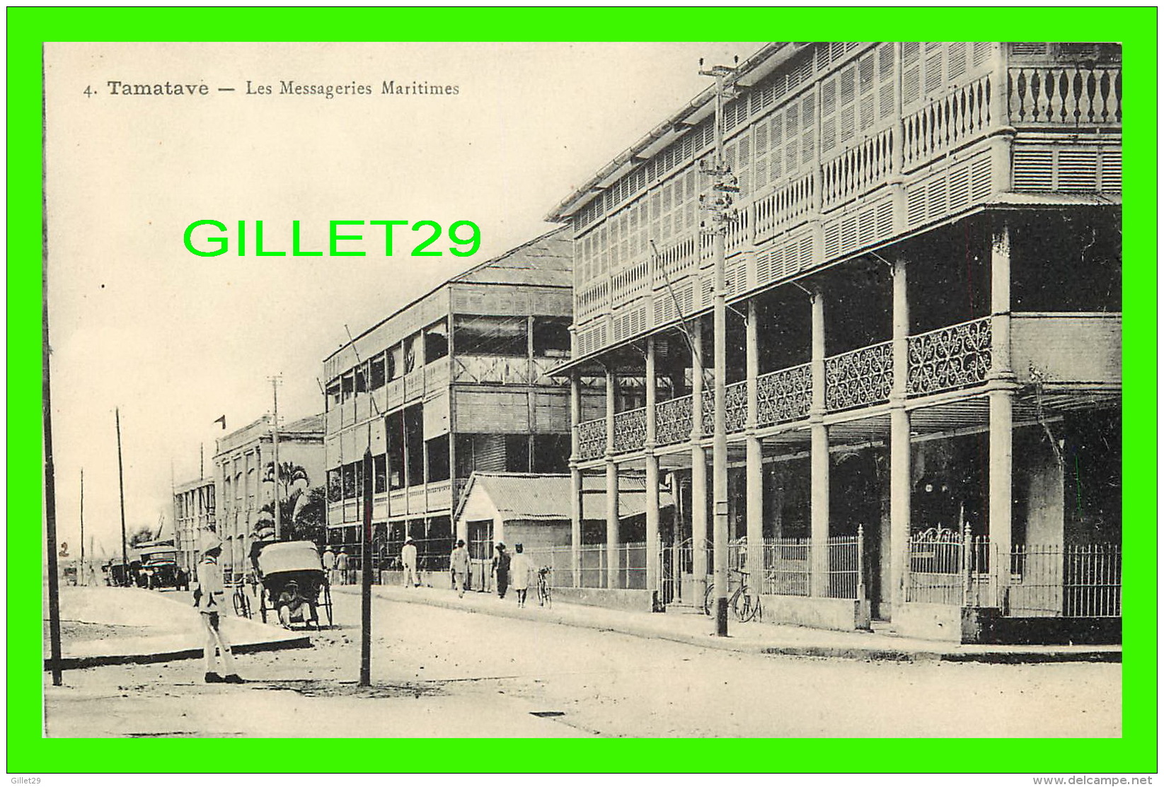 TAMATAVE, MADAGASPAR - LES MESSAGERIES MARITIMES - ANIMÉE - ROUTE DE GAUCHE VERS LE BOUL. GALLIENI ET SUR LES BAINS - - Madagascar