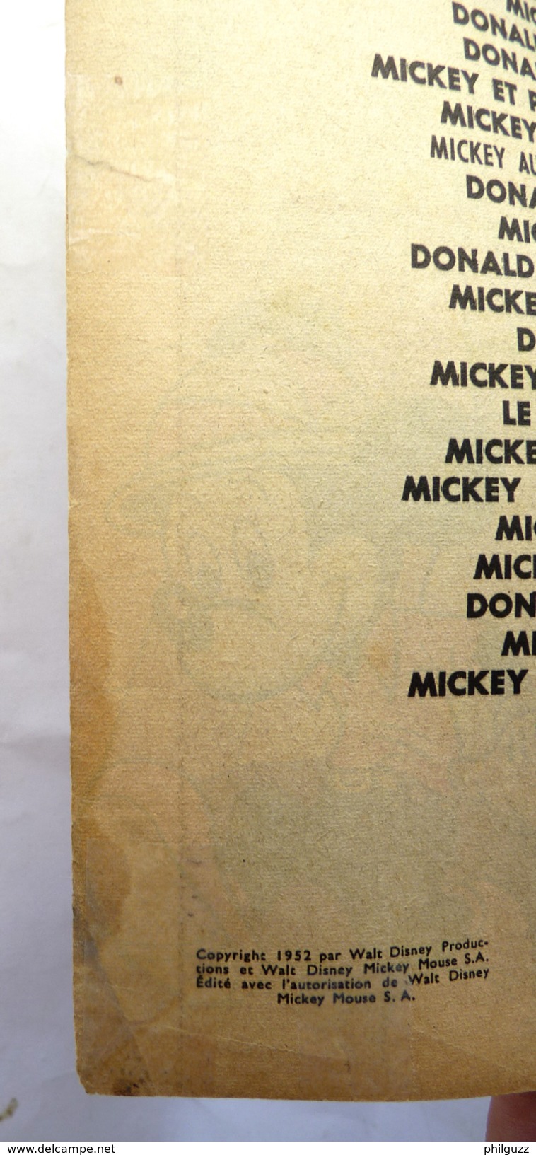 ALBUM BD LES BELLES HISTOIRES -  MICKEY ET L'IDOLE INCA - HACHETTE N° 45 1952 1ère Série Enfantina - Disney