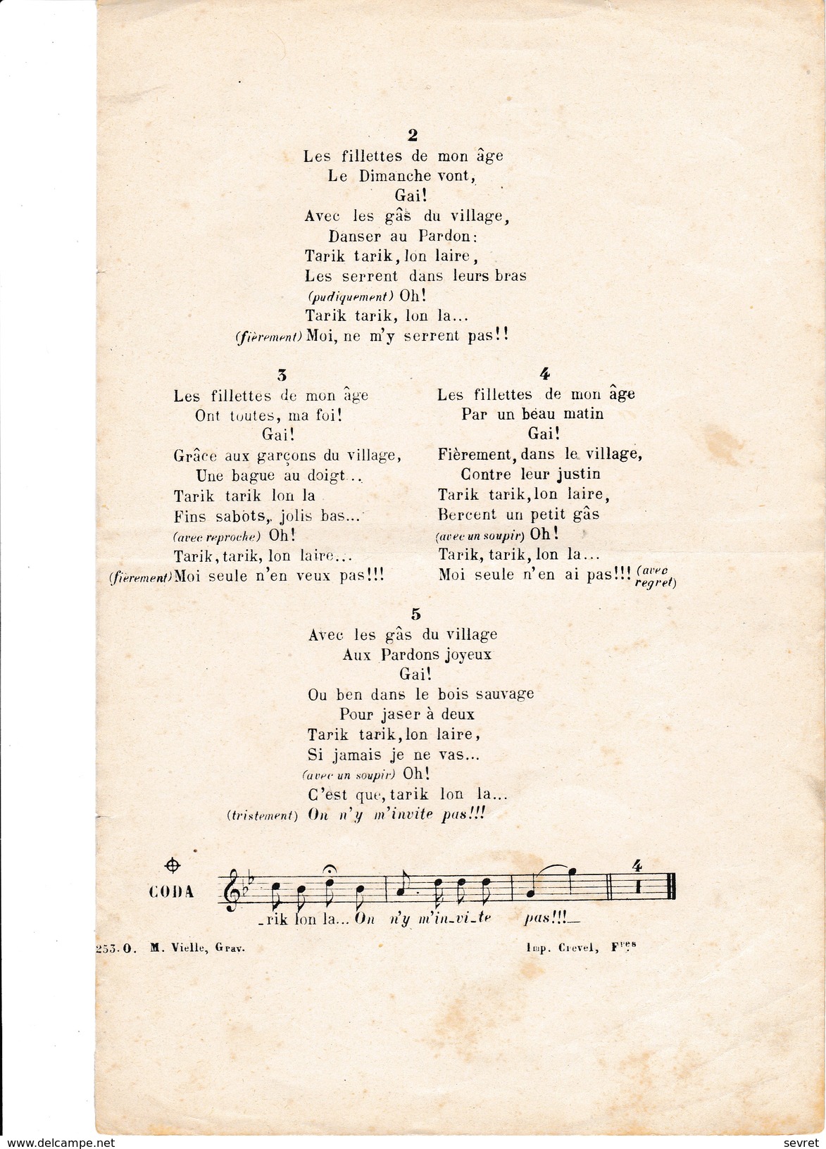 Chansons Bretonnes De Théodore BOTREL. - LA MIJAUREE - Scores & Partitions