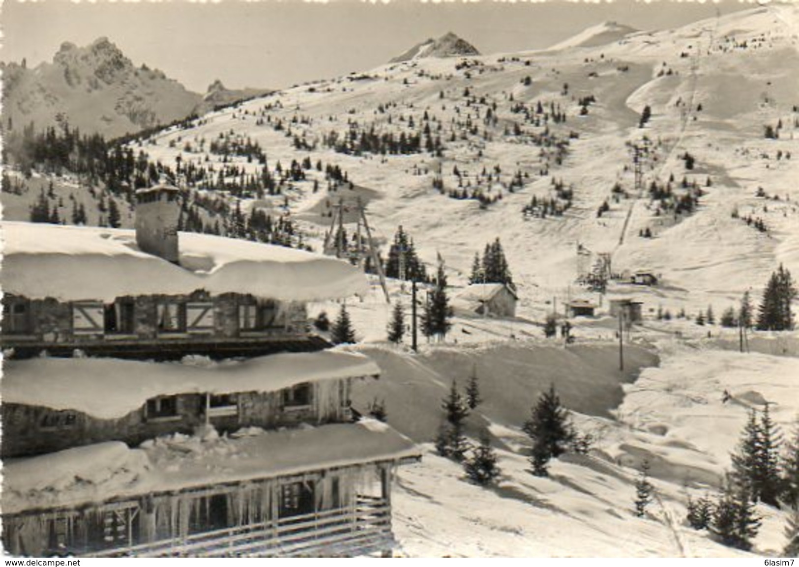 CPSM Dentelée - COURCHEVEL (73) - Aspect Du Téléski Et Des Pentes De La Loze En 1955 - Courchevel