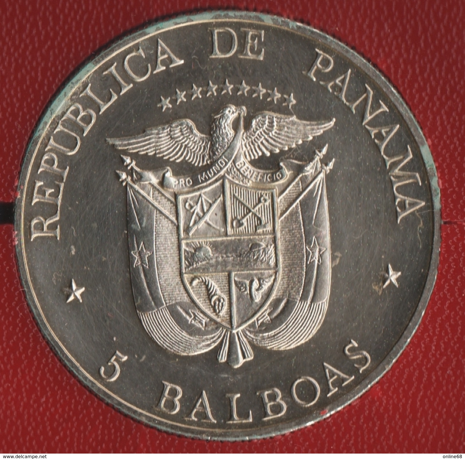 PANAMA 5 BALBOAS 1972 FAO ASENTAMIENTO CAMPESINO PROOF KM# 30 ARGENT Silver (.900) - Panama