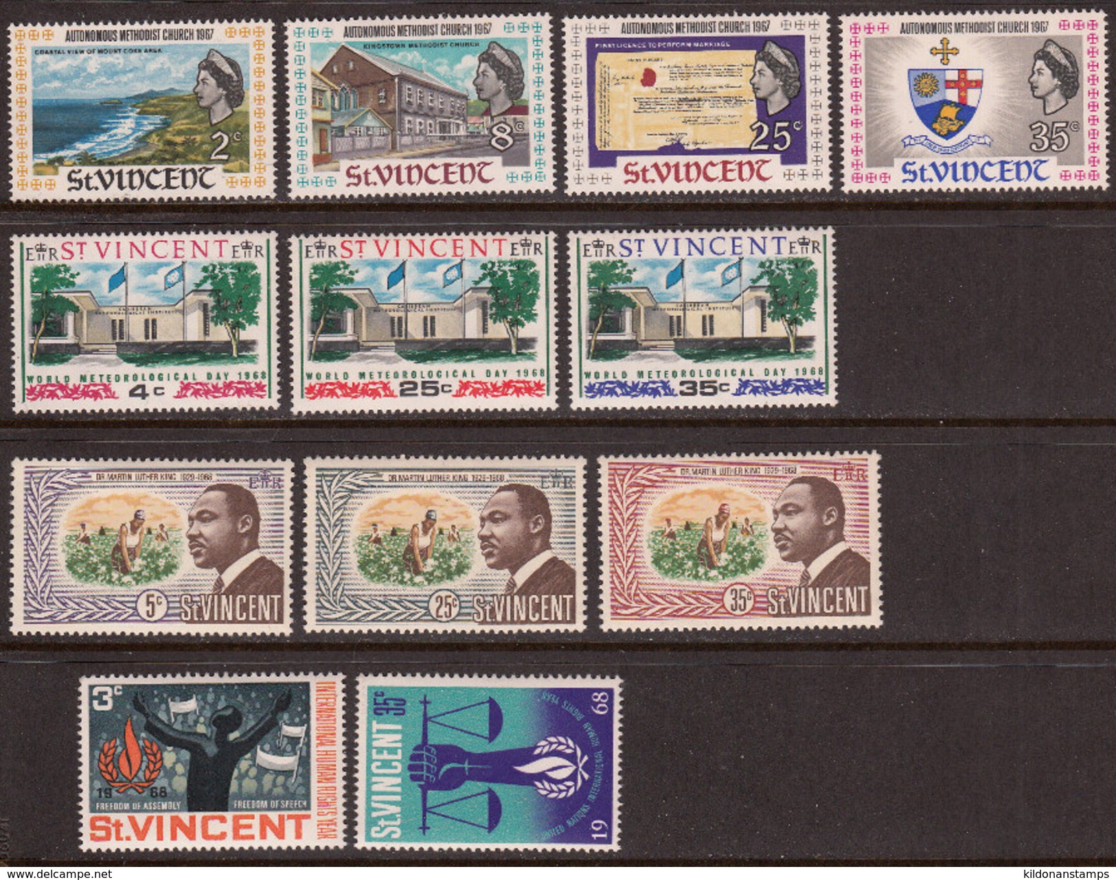 St. Vincent 1968-69 Mint No Hinge, Sc# 264-267,268-271,276-278 - St.Vincent (...-1979)