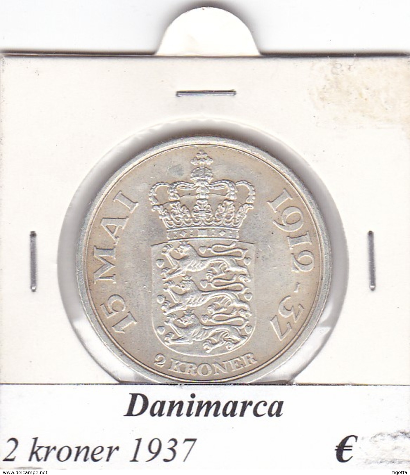 DANIMARCA   2  KRONER  1937  COME DA FOTO - Danimarca