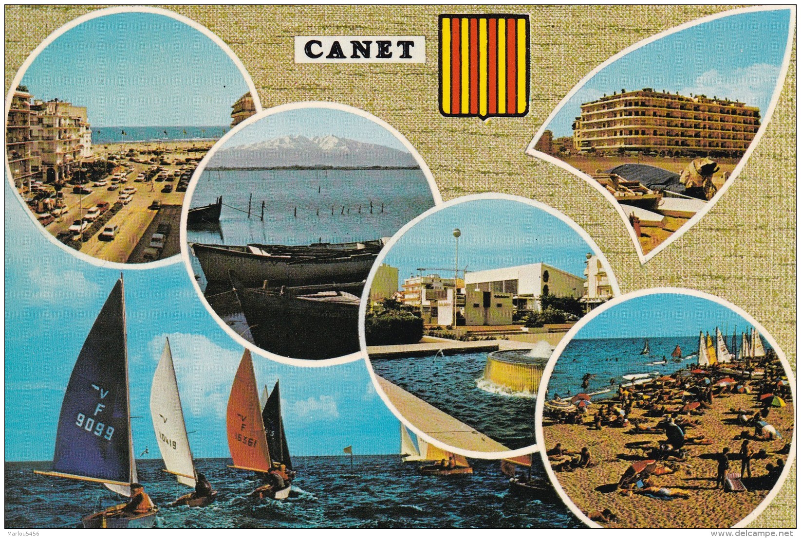 CANET - ST NAZAIRE En ROUSSILLON. Multivues. Flamme 1975 - Canet En Roussillon