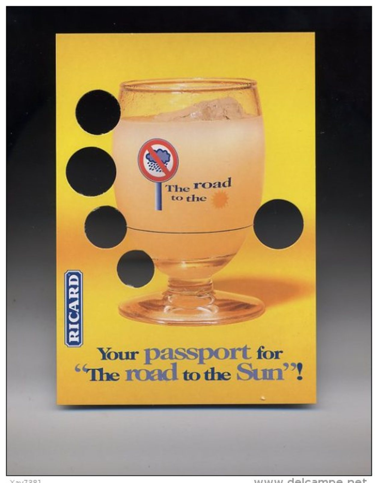 1 Carte Publicité Ricard (Belgique) Alcool Carte à Trous - Reclame