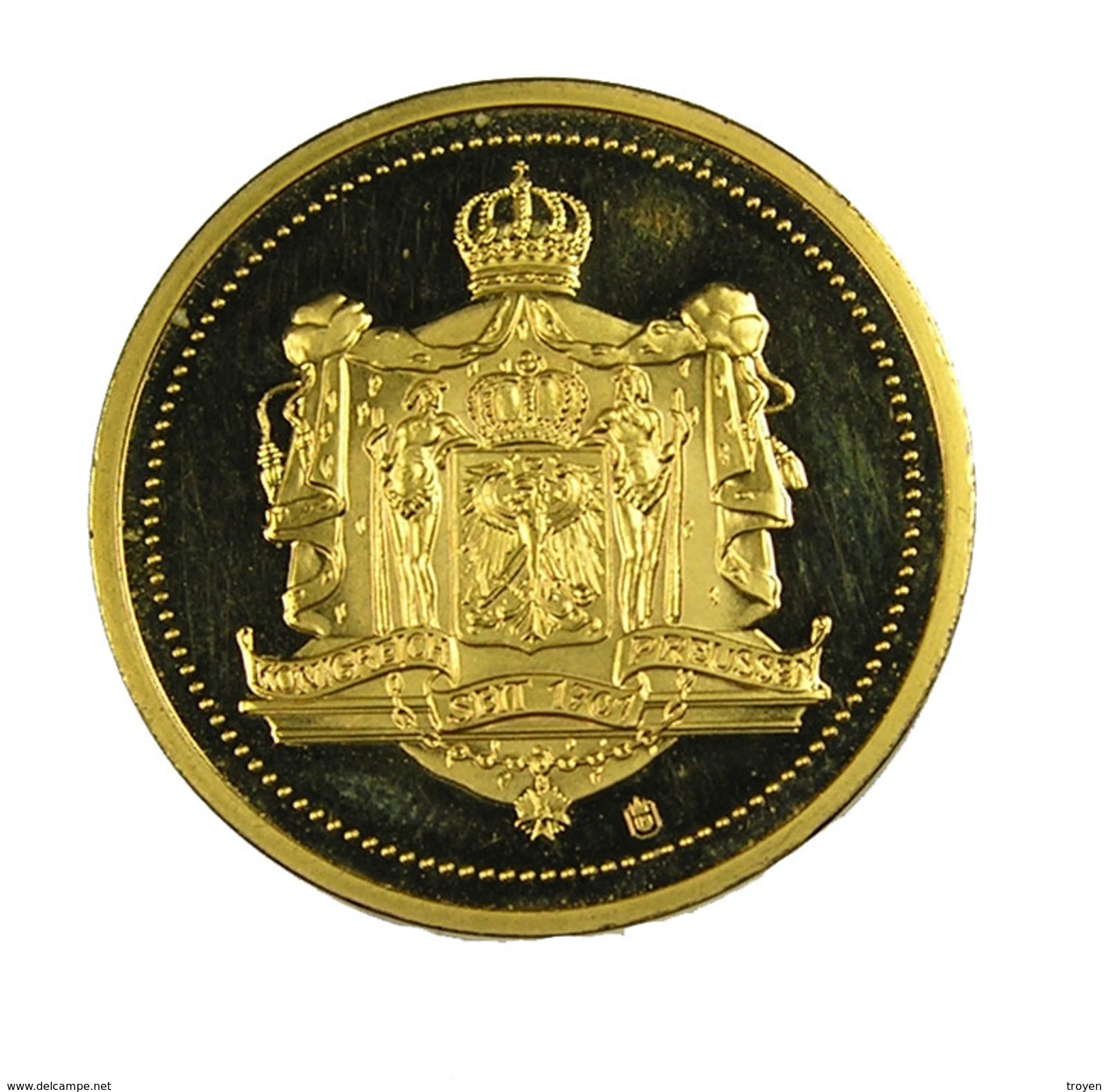 Willeme II - Allemagne - Glorieux Et Brillant - Monument Allemand - 30mm - 12,59 Gr. - Dorée - Sup - - Royal/Of Nobility