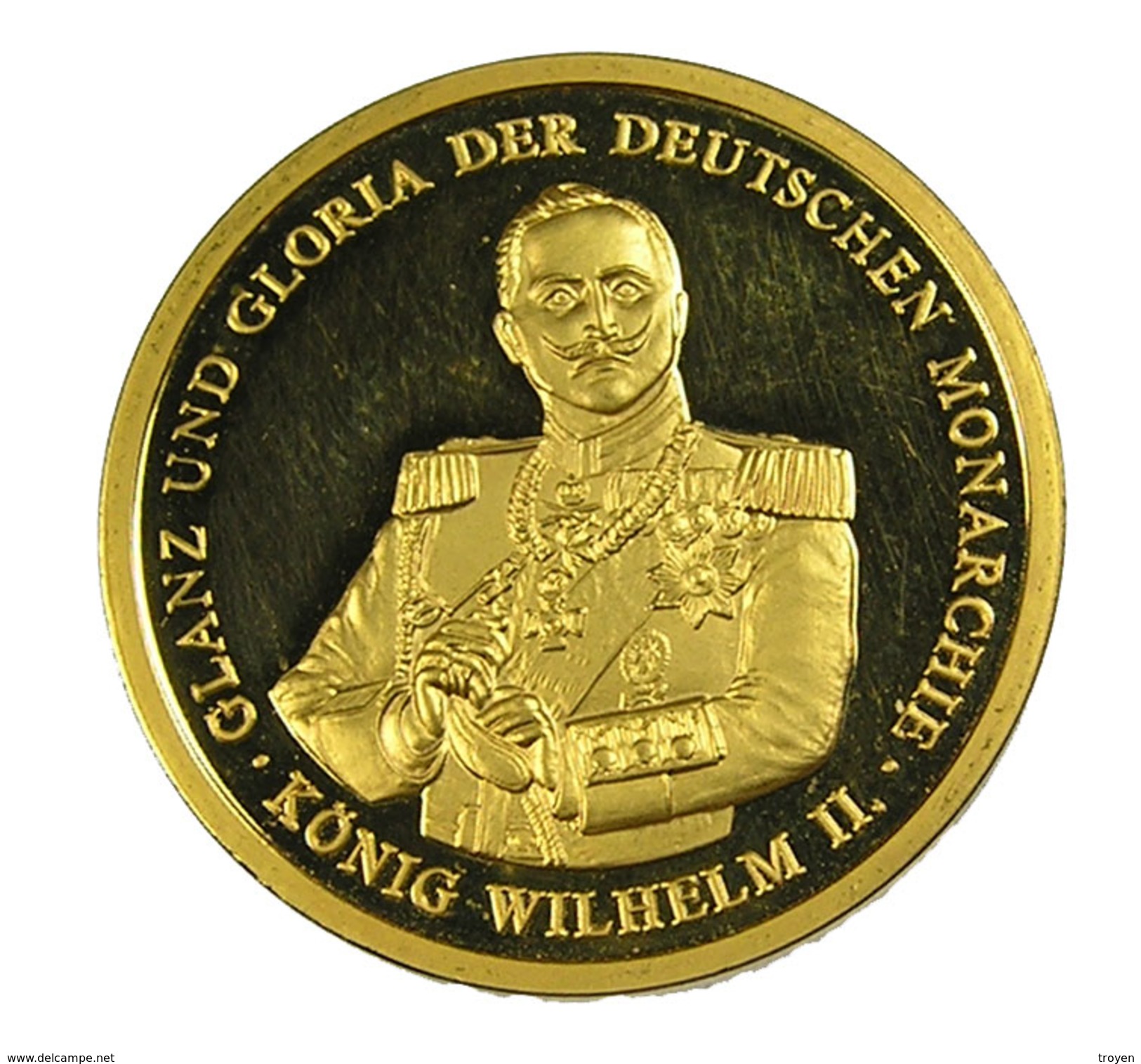 Willeme II - Allemagne - Glorieux Et Brillant - Monument Allemand - 30mm - 12,59 Gr. - Dorée - Sup - - Monarquía/ Nobleza