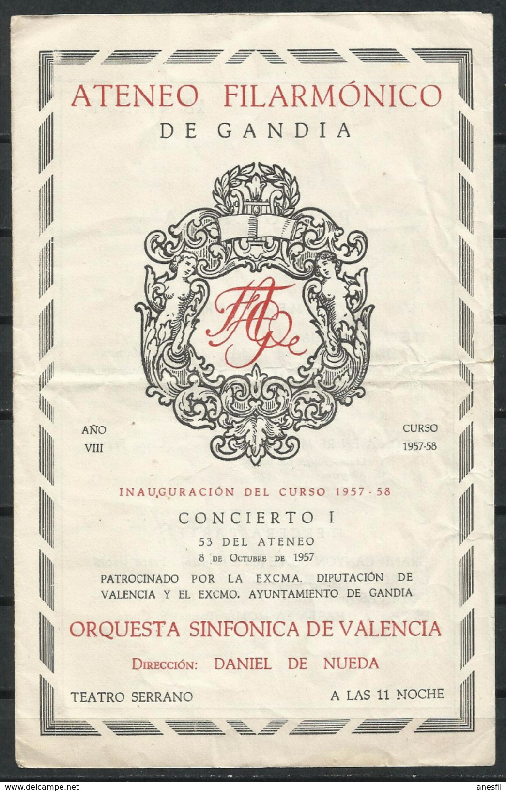 España_Gandia_Ateneo Filarmonico De Gandia. Concierto I - Programas
