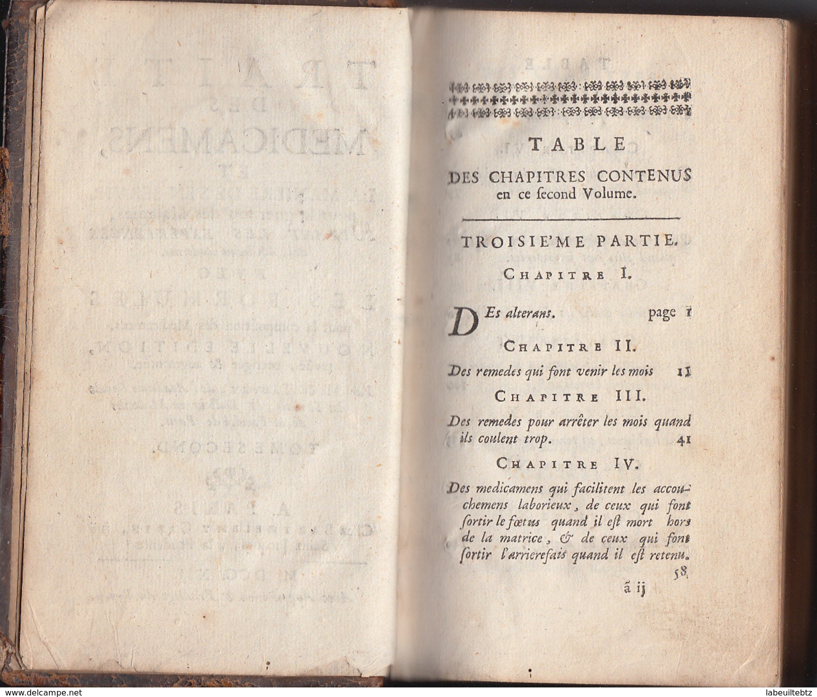 TRAITE DES MEDICAMENTS  Et La Manière De S'en Servir Pour La Guérifon Des Maladies M.D. TAUVRY Academie Royale PRIX FIXE - 1701-1800