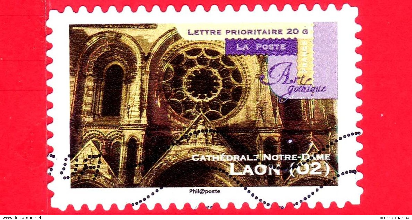 FRANCIA - Usato - 2011 - Arte Gotica - Cattedrale Di Notre-Dame (Laon) - 20 G - Oblitérés