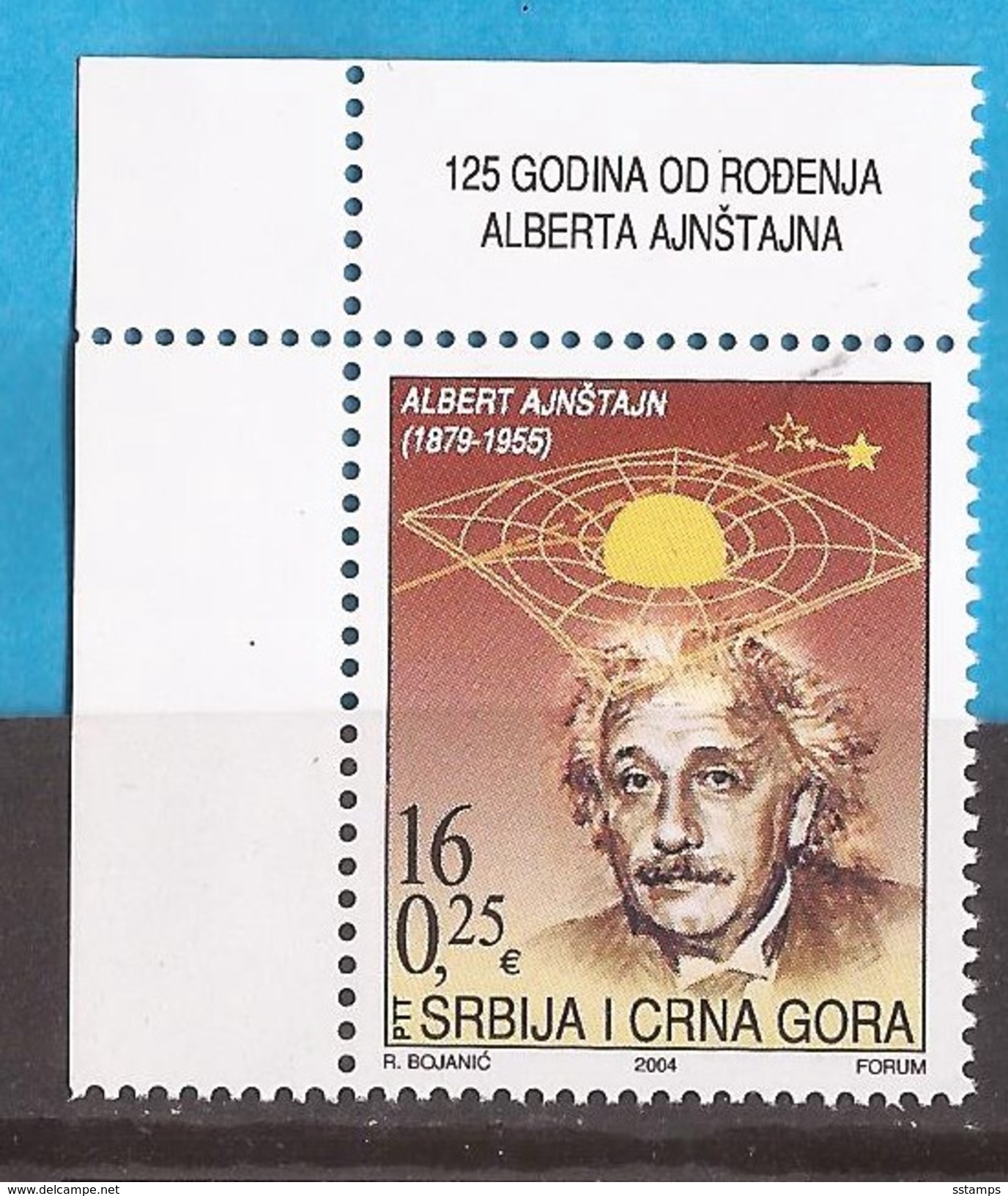 2004  3193  ALBERT EINSTEIN PHYSIKER NOBEL  JUGOSLAVIJA JUGOSLAWIEN SERBIA SRBIJA MONTENEGRO CRNA GORA USED - Albert Einstein