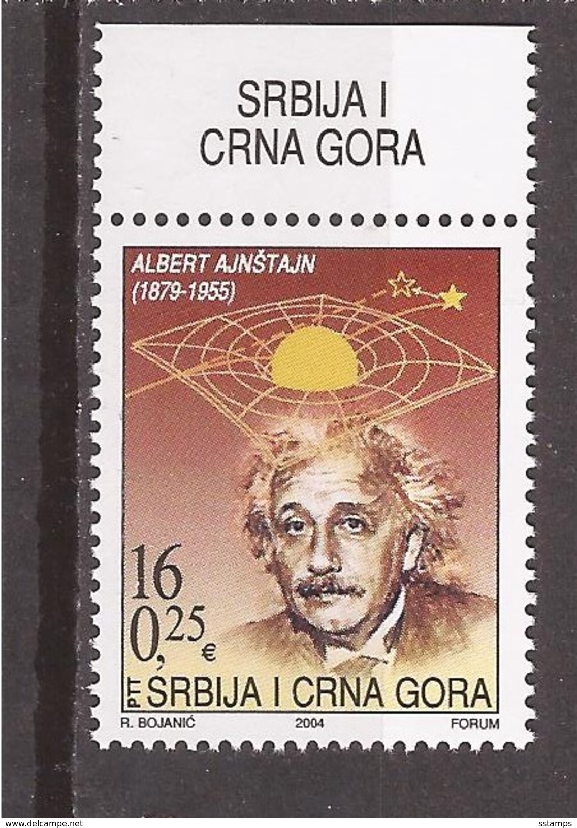 2004  3193  ALBERT EINSTEIN PHYSIKER NOBEL  JUGOSLAVIJA JUGOSLAWIEN SERBIA SRBIJA MONTENEGRO CRNA GORA USED - Albert Einstein