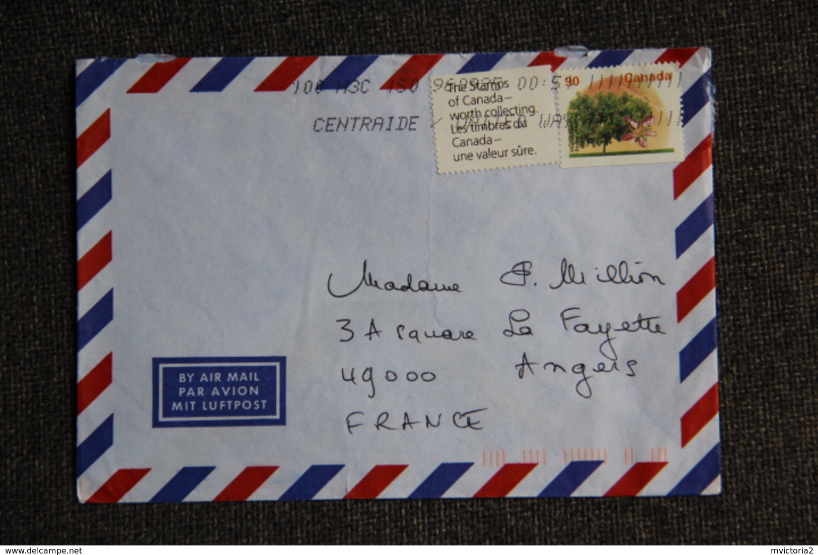 Enveloppe Envoyée Par Avion Du CANADA à TOULON - Aéreo