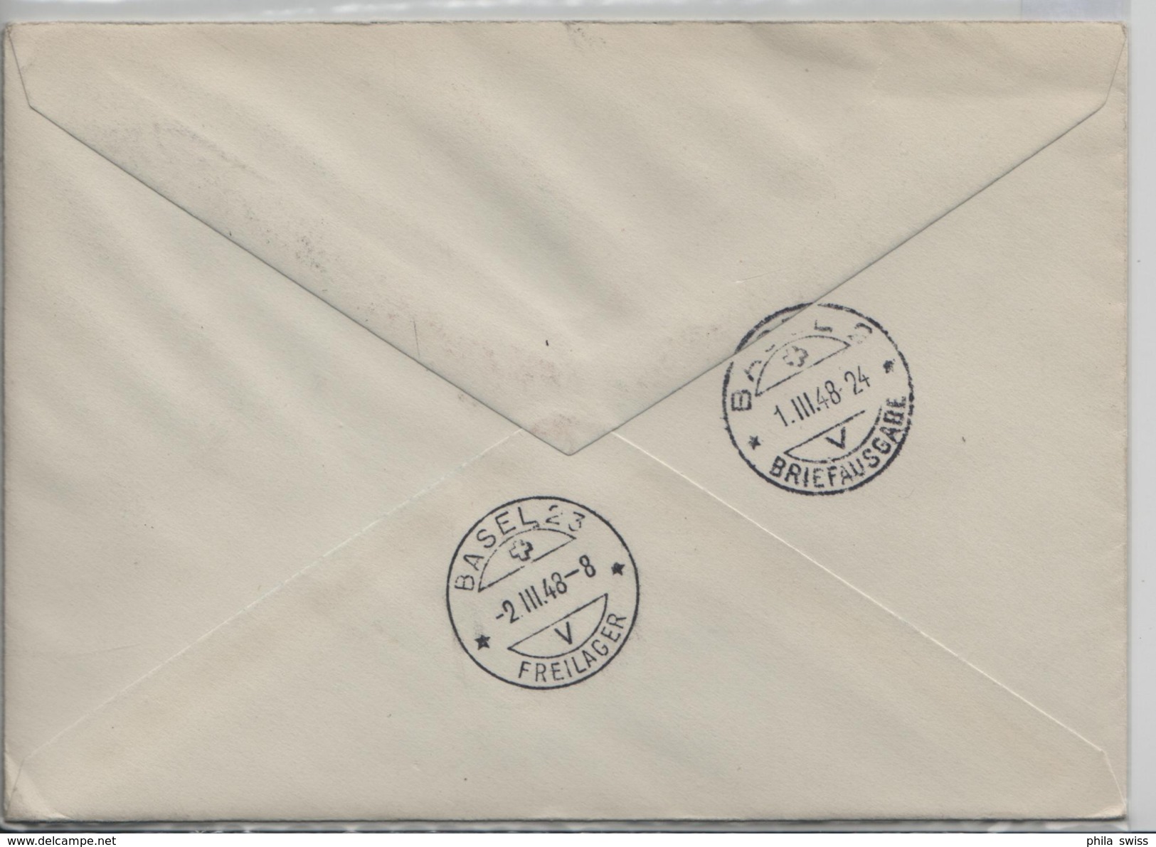 1948 100 Jahre Bundesstaat 281-284/496-499 Neuchatel Revolution Neuchateloise Recommande Nach Basel - Postmark Collection