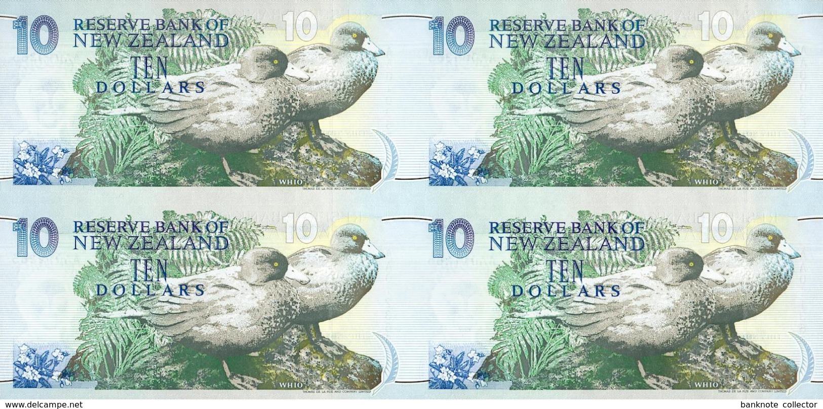 New Zealand, Uncut Block Of 4 X 10 $ Banknotes, Pick 178b, With Folder, 1993 ! - New Zealand
