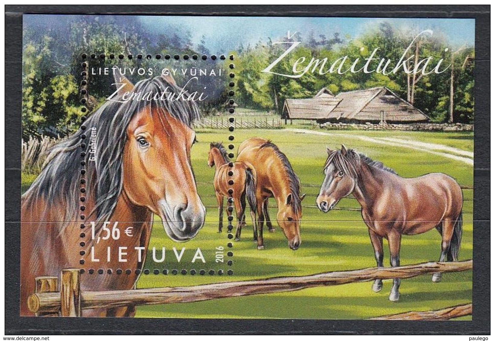 Lithuania,Lietuva ,Litauen.Lituanie  2016. Horses Of Lithuanian Breed Zemaitukai. MNH - Lithuania