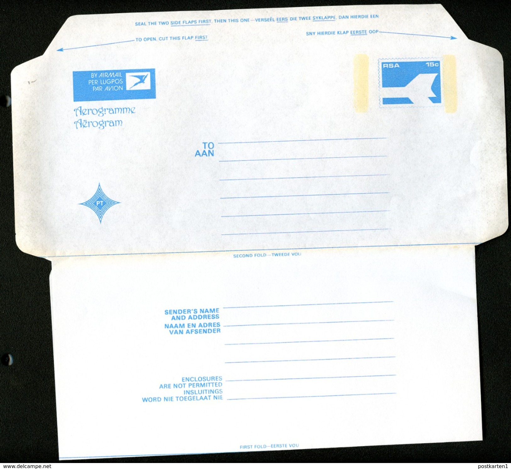 SOUTH AFRICA Air Letter 8c+15c Mint 1981-82 - Posta Aerea