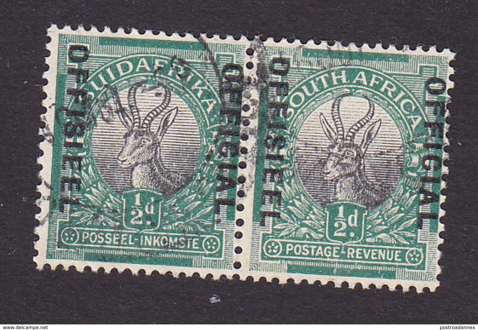 South Africa, Scott #O13, Used, Springbock Overprinted, Issued 1930 - Officials