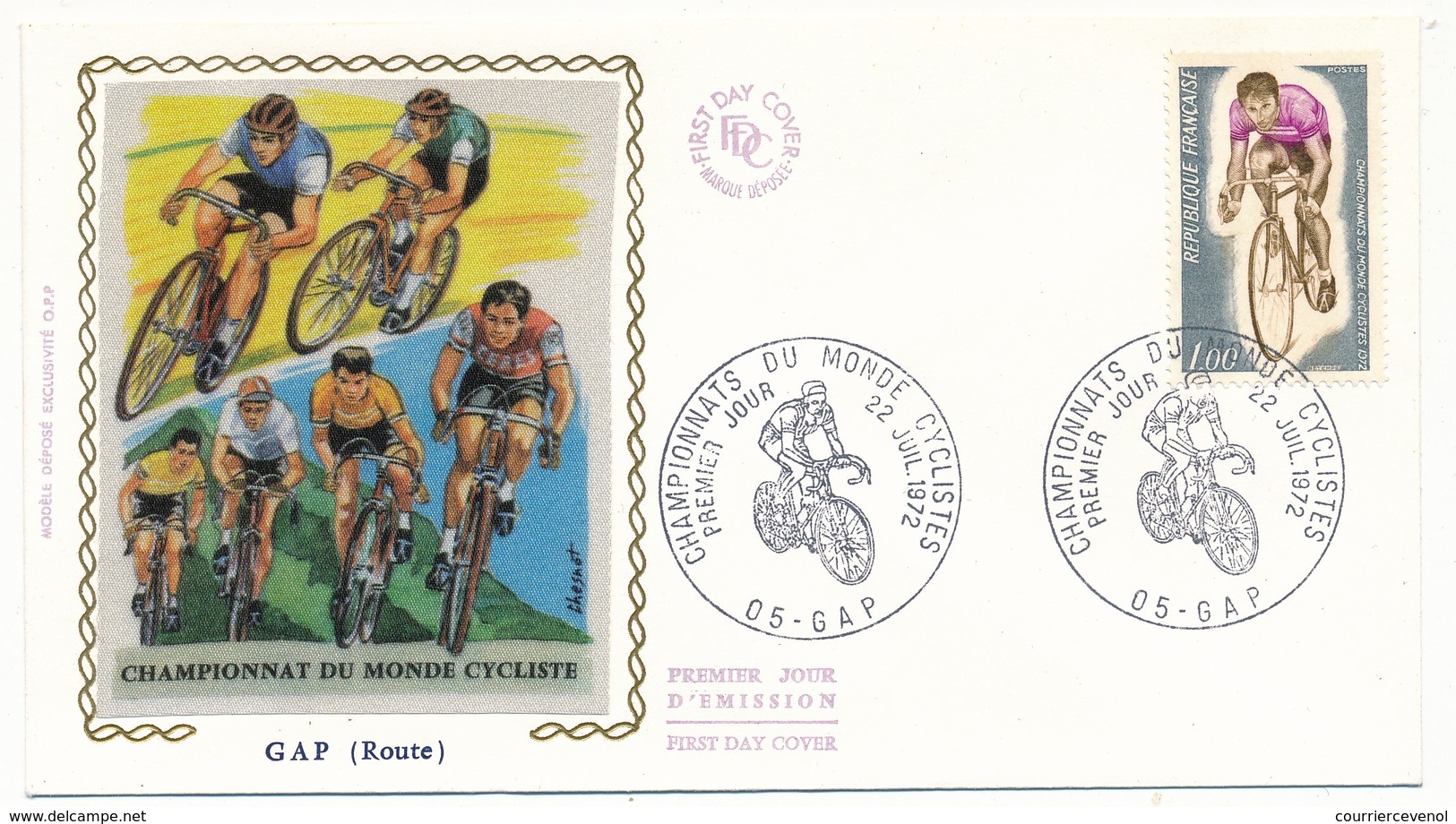 Beau Lot 18 Enveloppes FDC - 1,00F Championnats Du Monde Cyclistes - Cachets Marseille, Gap, PJ Et Championnats, OMEC X2 - 1970-1979