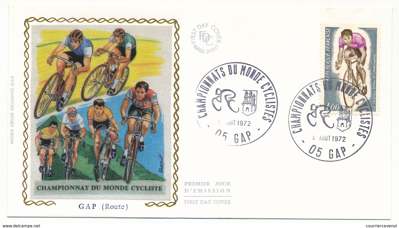 Beau Lot 18 enveloppes FDC - 1,00F Championnats du monde cyclistes - Cachets Marseille, Gap, PJ et Championnats, OMEC x2