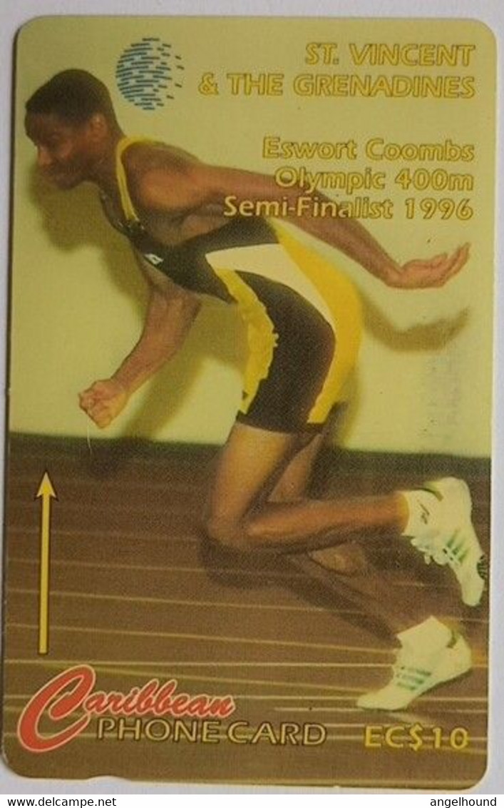 St Vincent And Grenadines EC$10 168CSVA " Eswort Combs, Olympic 400 M  Semi Finalist 1996 " - Saint-Vincent-et-les-Grenadines