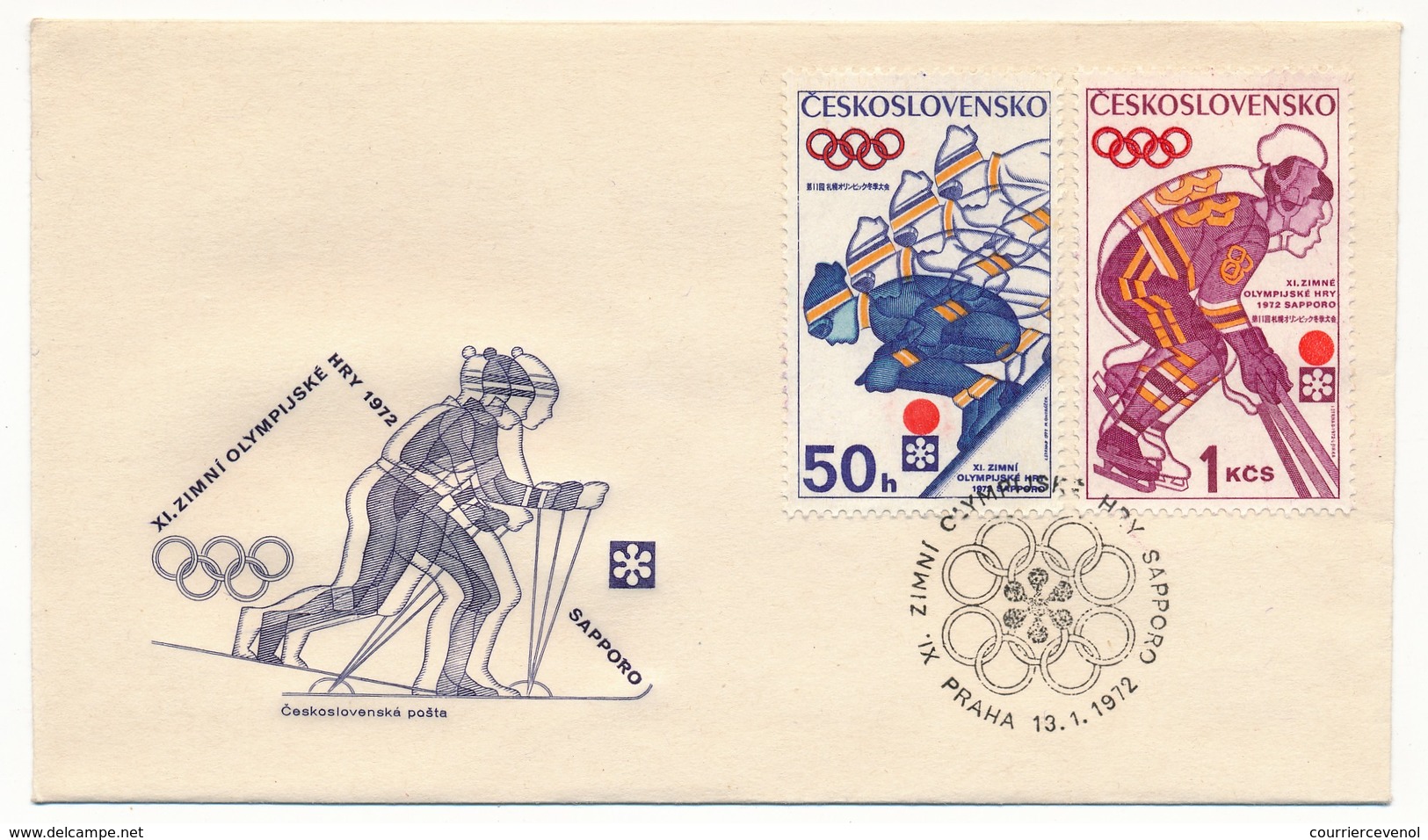 TCHECOSLOVAQUIE - Série SAPPORO 1972 - 2 FDC - Winter 1972: Sapporo