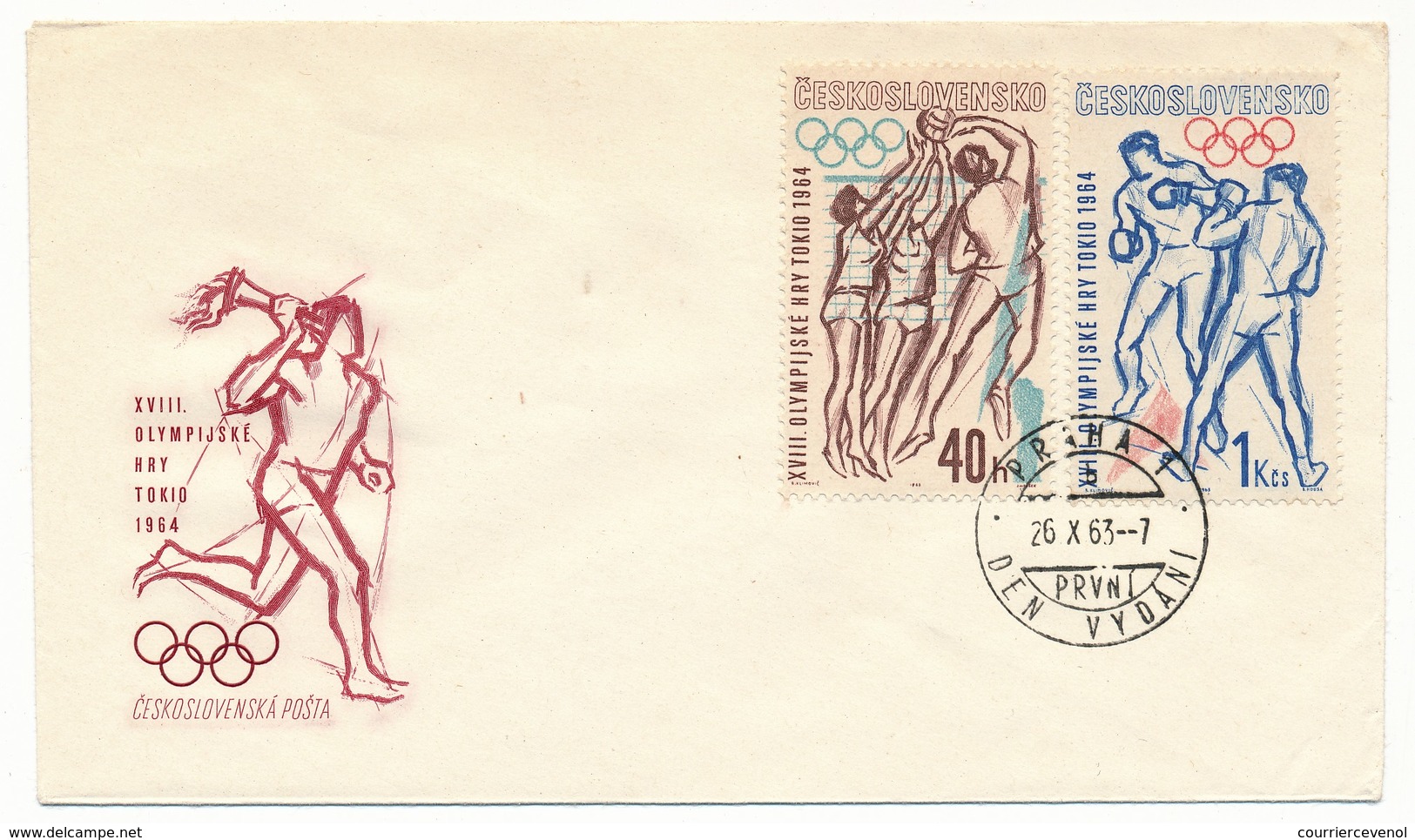 TCHECOSLOVAQUIE - Série TOKIO 1964 - 3 FDC - Summer 1964: Tokyo