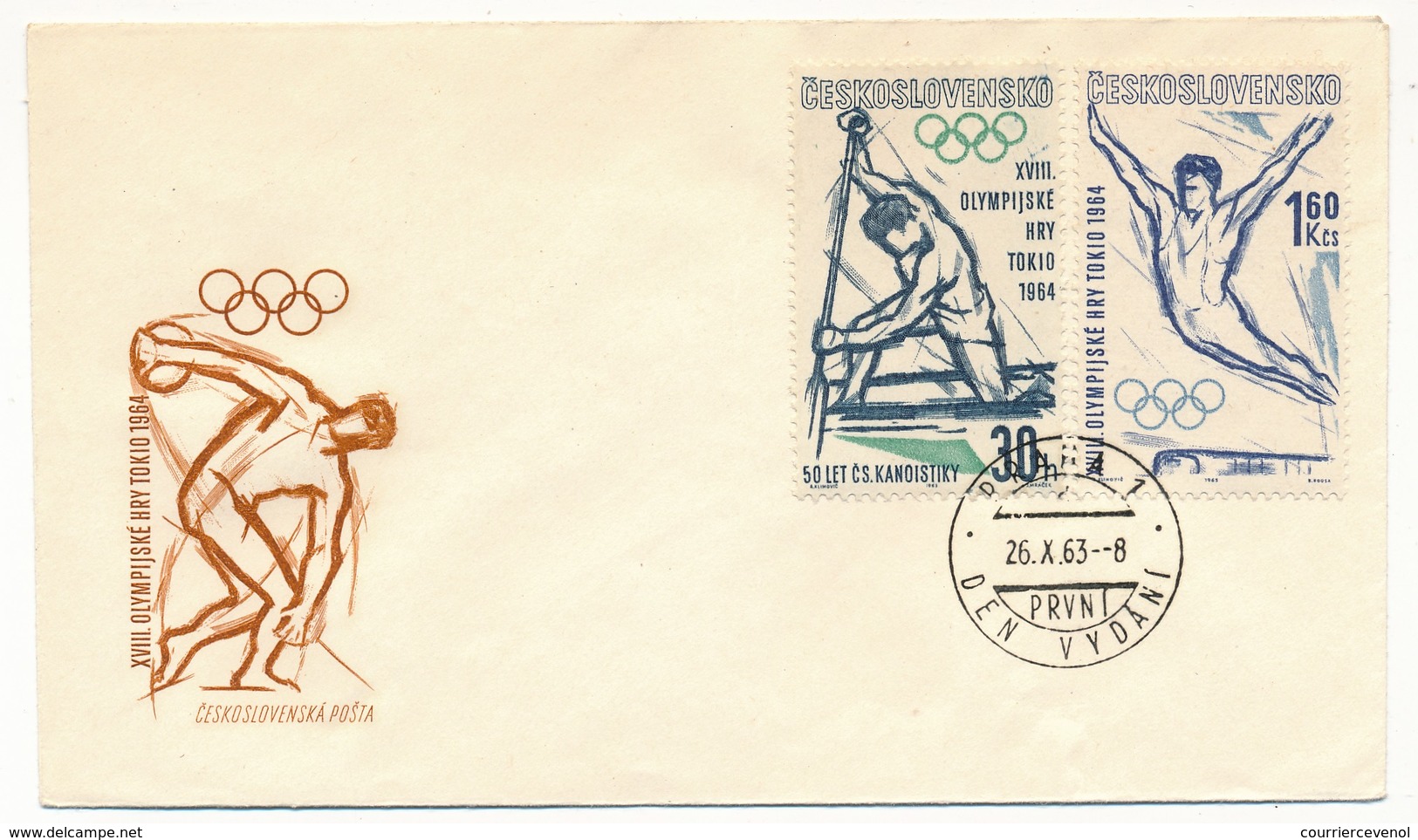 TCHECOSLOVAQUIE - Série TOKIO 1964 - 3 FDC - Sommer 1964: Tokio