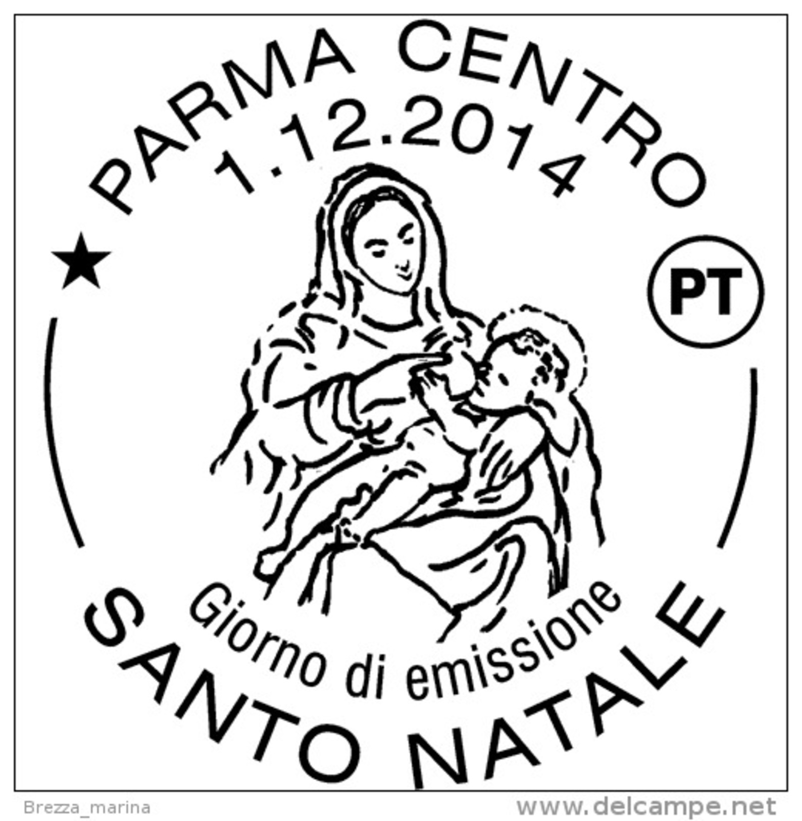 ITALIA - Usato - 2014 - Natale - 0,80 - Madonna Col Bambino E Santi, Opera Di A.Carracci  - Parma - 2011-20: Usati
