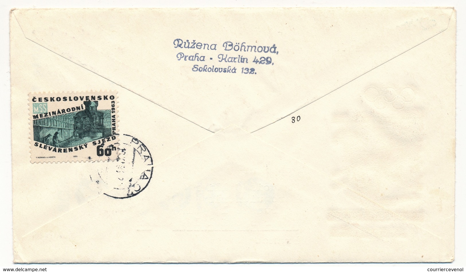 TCHECOSLOVAQUIE - Série TOKIO 1964 - 3 FDC Ayant Voyagé, Recommandés Avec Affr. Complémentaires - FDC