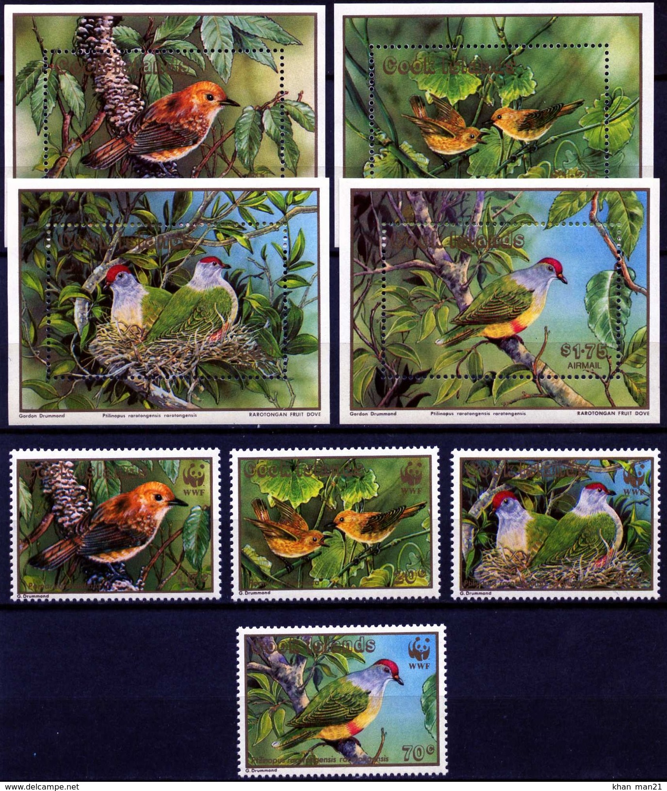 Cook Islands, 1989, WWF, Birds, MNH - Nuevos