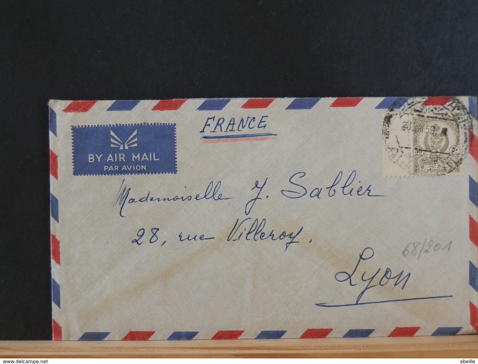 68/201    LETTRE LIBIE POUR LA FRANCE - Libya