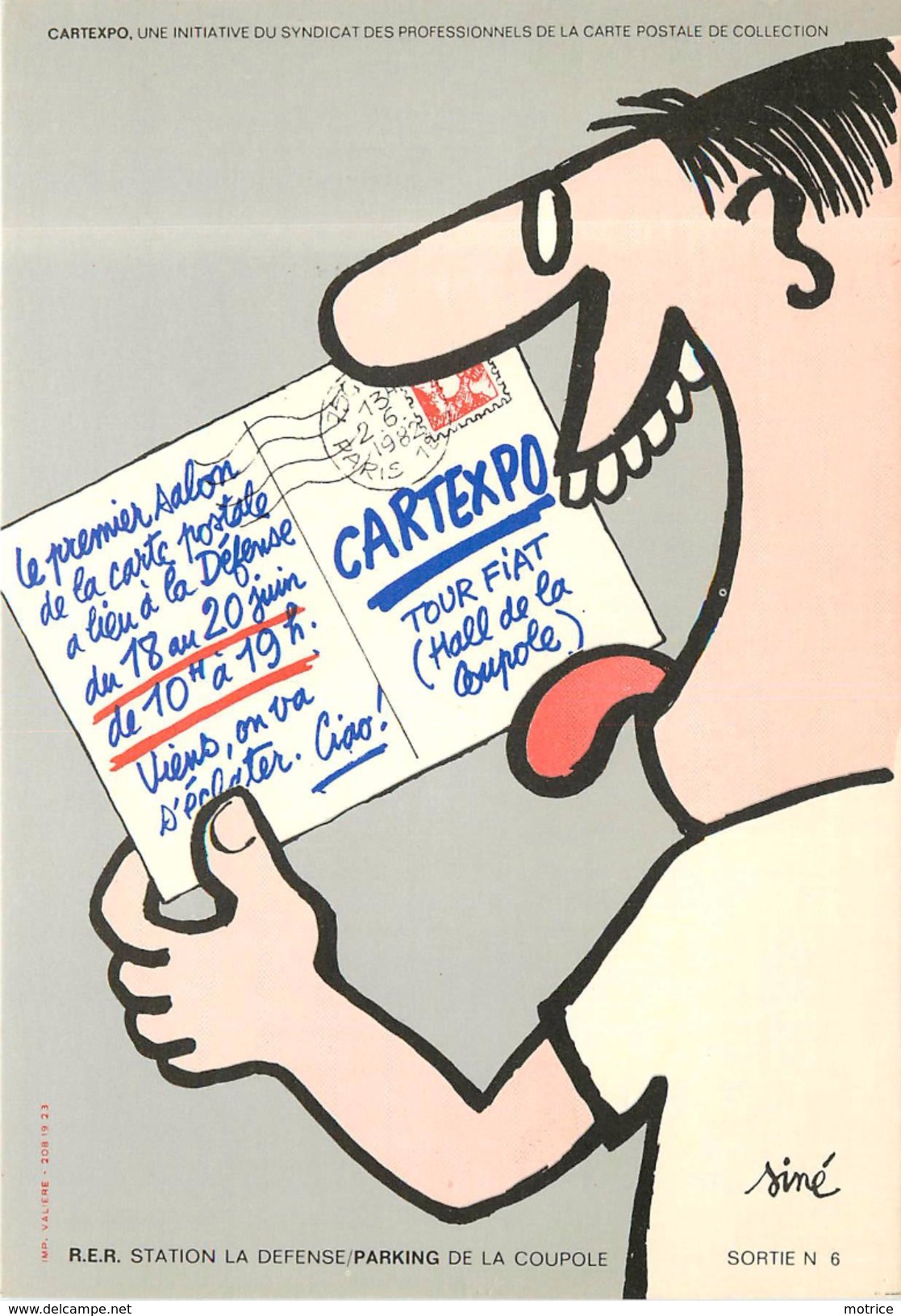 Siné (illustrateur)- Cartes Illustrée ,Salon Carte Expo 1982 - Sine
