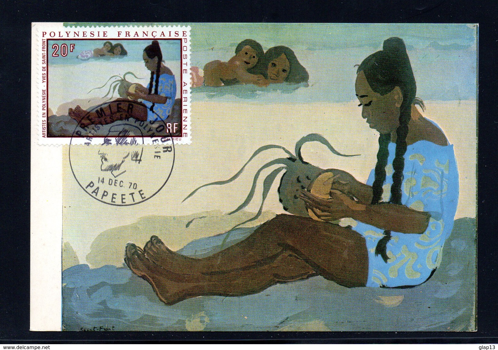 CM ARTISTES EN POLYNESIE  14/12/1970 - Cartoline Maximum