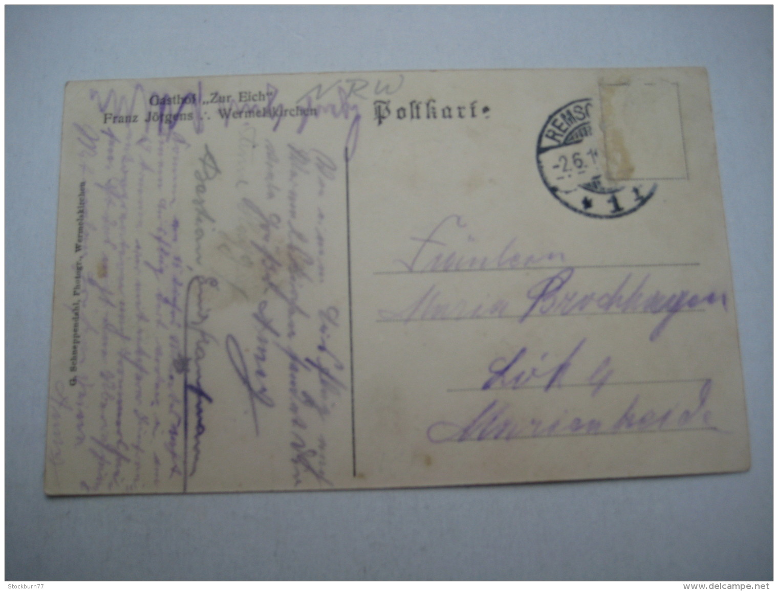 WERMELSKIRCHEN , Gasthof     , Schöne Karte Um 1911 - Wermelskirchen