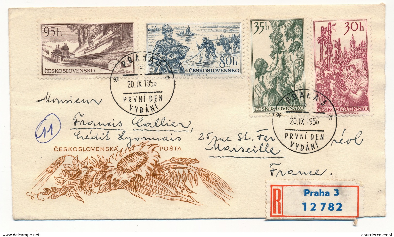 TCHECOSLOVAQUIE - Ressources Naturelles De La Tchécoslovaquie - Sur FDC Ayant Voyagé, Recommandé 1956 - FDC