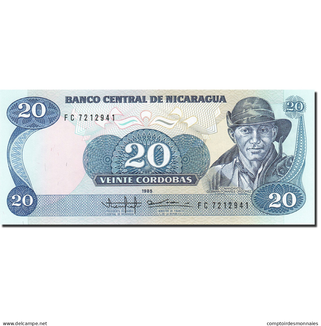 Billet, Nicaragua, 20 Cordobas, 1985, 1985, KM:152, NEUF - Nicaragua