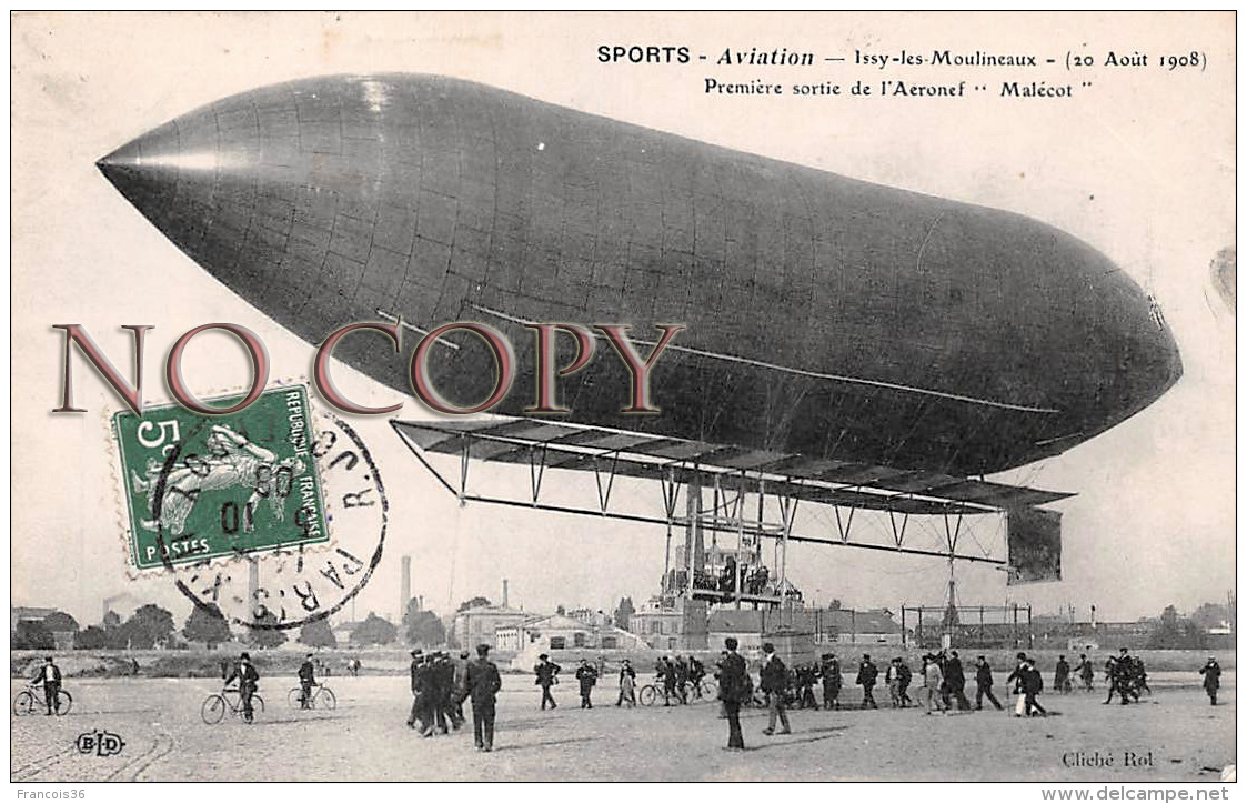 92 - Issy Les Moulineaux - Sports Aviation - Première Sortie De L'Aeronef Malécot - Dirigeable Zeppelin Ballon - Issy Les Moulineaux