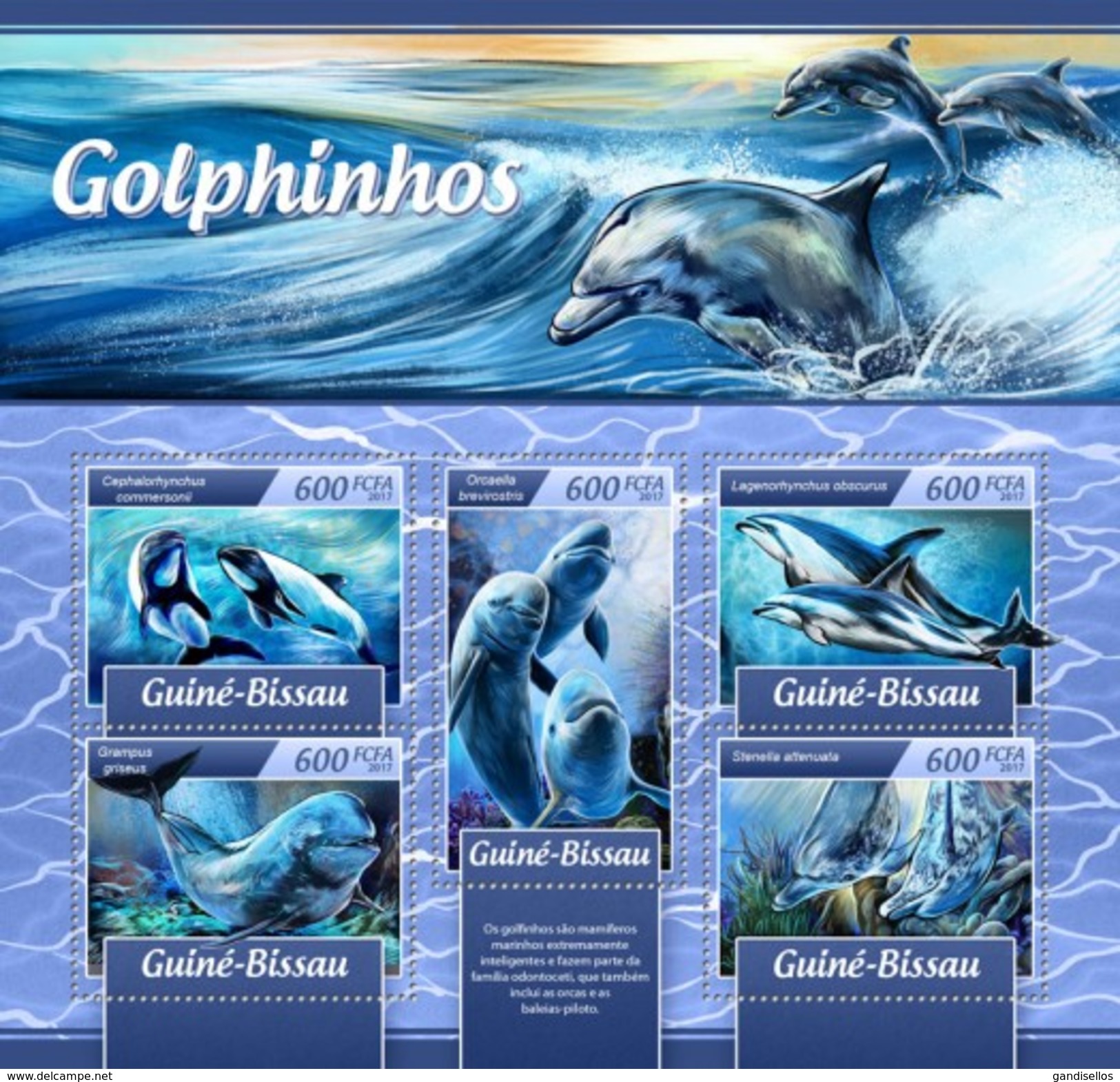 GUINE BISSAU 2017 SHEET DOLPHINS DAUPHINS DELFINES DELFINI DELFINEN GOLFINHOS MARINE LIFE Gb17108a - Guinea-Bissau