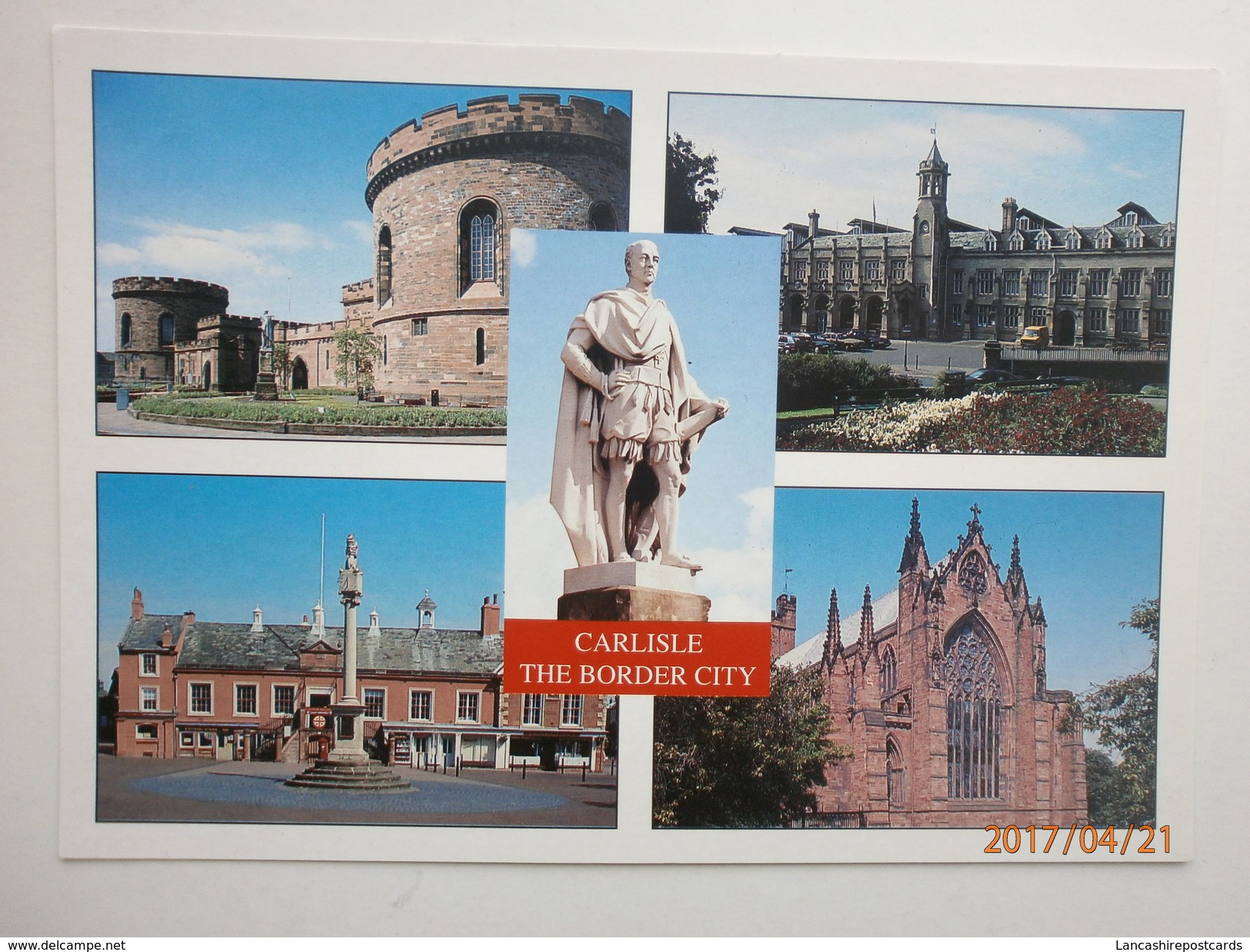Postcard Carlisle The Border City Multiview Station Town Hall Etc My Ref B21130 - Carlisle