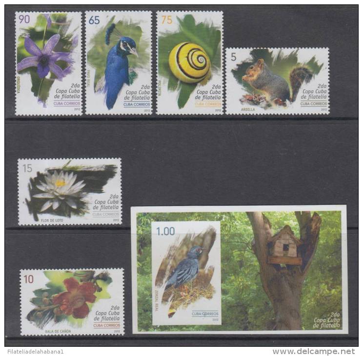 2012.36 CUBA 2012 MNH COPA CUBA. FAUNA. BIRDS SNAILS. FLOWERS.SQUIRRELS + SHEET - Ongebruikt