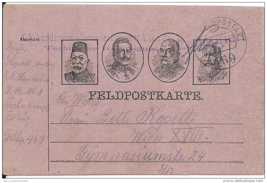 B 2  Feldpostkarte ( Feldpostamt 469 ) Nach Wien Um 1918 - Briefe U. Dokumente
