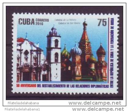 2010.75 CUBA 2010 MNH. 50 ANIV RESTABLECIMIENTO DE LAS RELACIONES CUBA-RUSIA. FRIENDSHIP CUBA- RUSSIA - Unused Stamps