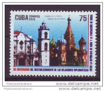 2010.75 CUBA 2010 MNH. 50 ANIV RESTABLECIMIENTO DE LAS RELACIONES CUBA-RUSIA. FRIENDSHIP CUBA- RUSSIA - Neufs